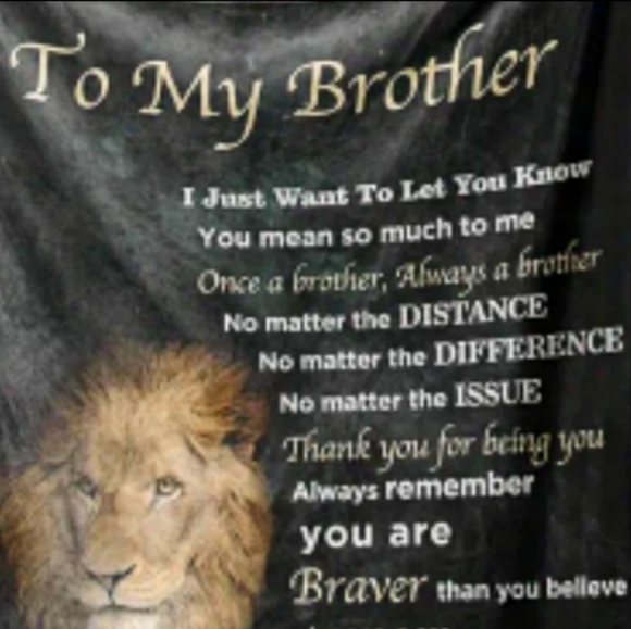 1315- Throw Blanket Inspirational Words To My Brother NWT - Picture 3 of 4